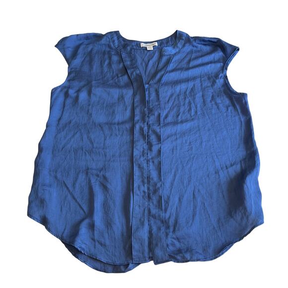 Coldwater Creek Blue Satin Blouse Size XL Work Office Career - Picture 1 of 7